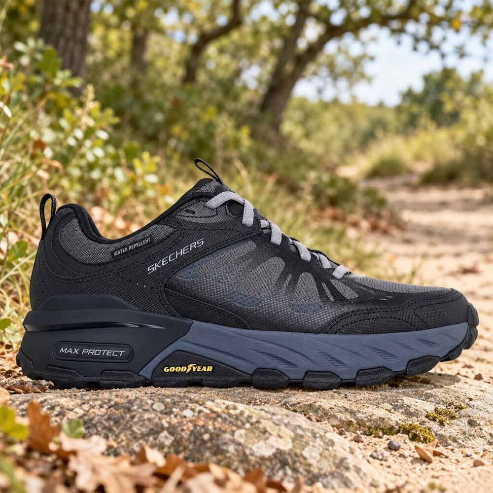 Skechers Max Protect Sherwood Black Charcoal Wandelsneakers Heren Skechers Max Protect Sherwood Black Charcoal Wandelsneakers Heren