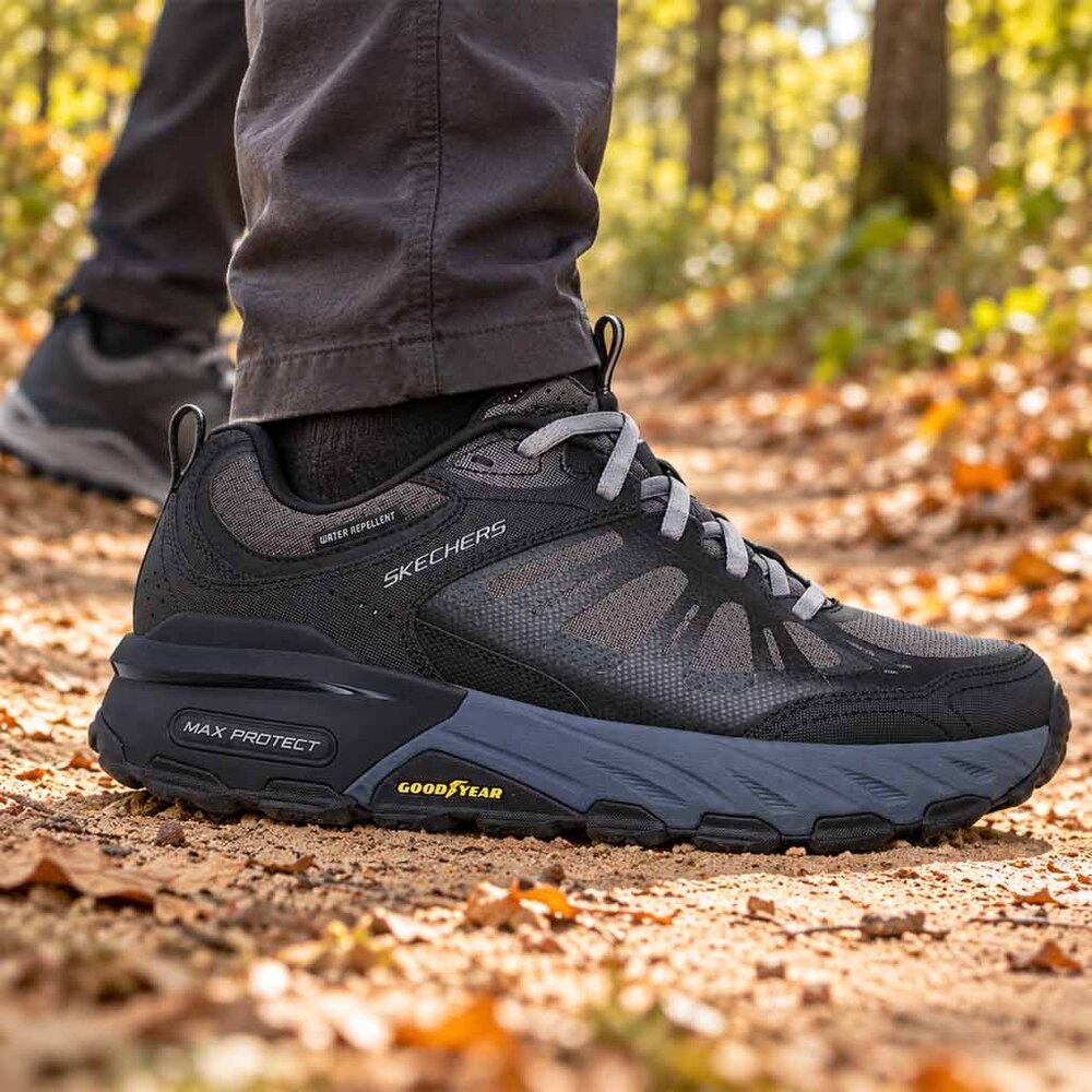 Skechers Max Protect Sherwood Black Charcoal Wandelsneakers Heren Skechers Max Protect Sherwood Black Charcoal Wandelsneakers Heren