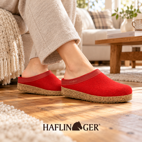 Haflinger Grizzly Torben Rubin Pantoffels Haflinger Grizzly Torben Rubin Pantoffels
