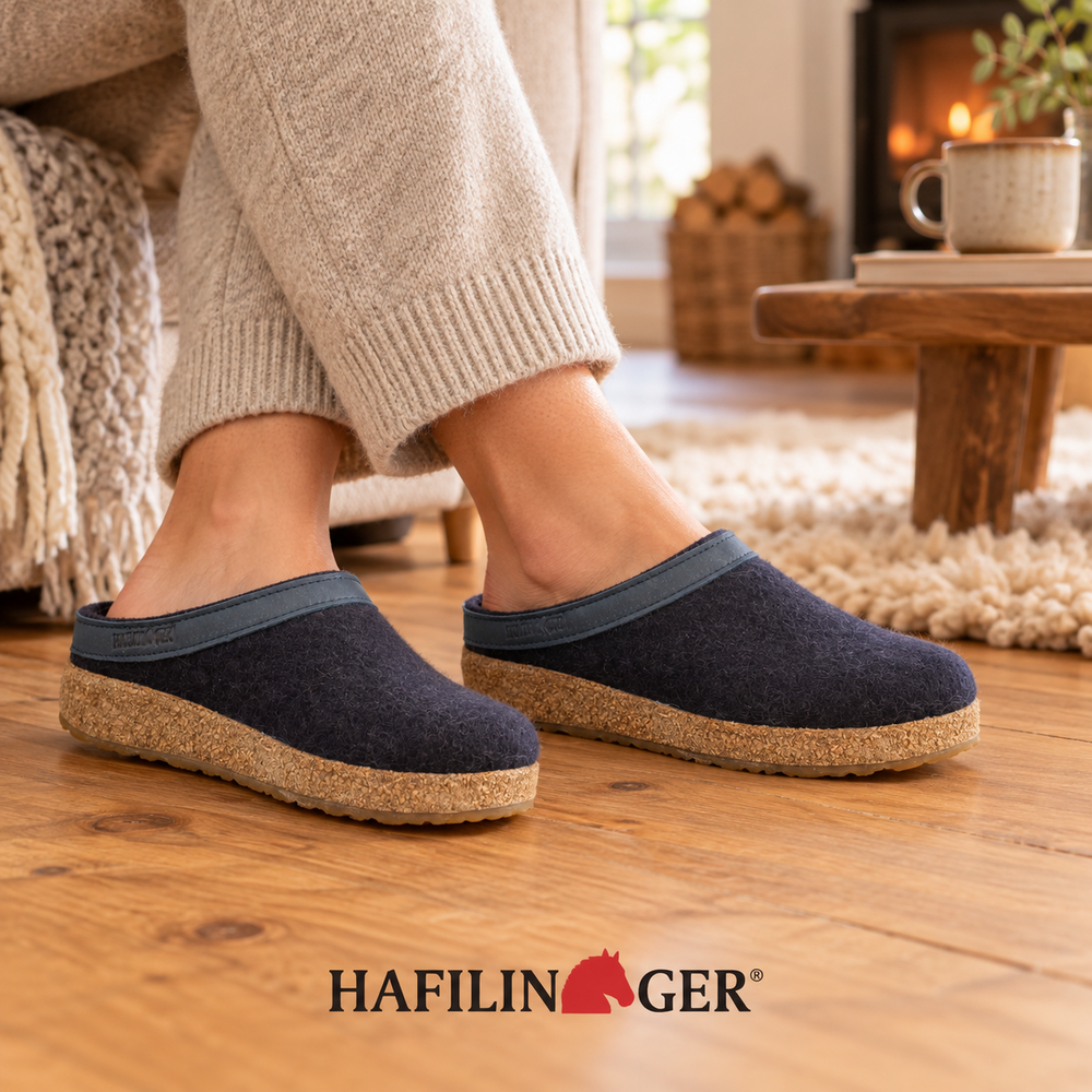 Haflinger Grizzly Torben Mittelblau Pantoffels