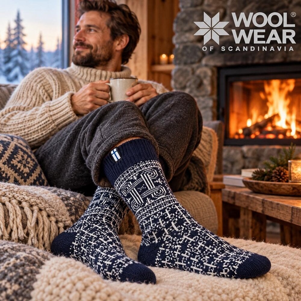 Woolwear Scandinavia Finse sokken Navy – 65% wol Woolwear Scandinavia Finse sokken Navy – 65% wol
