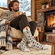 Woolwear of Scandinavia Ecru wollen sokken met schaapmotief Woolwear of Scandinavia Ecru wollen sokken met schaapmotief