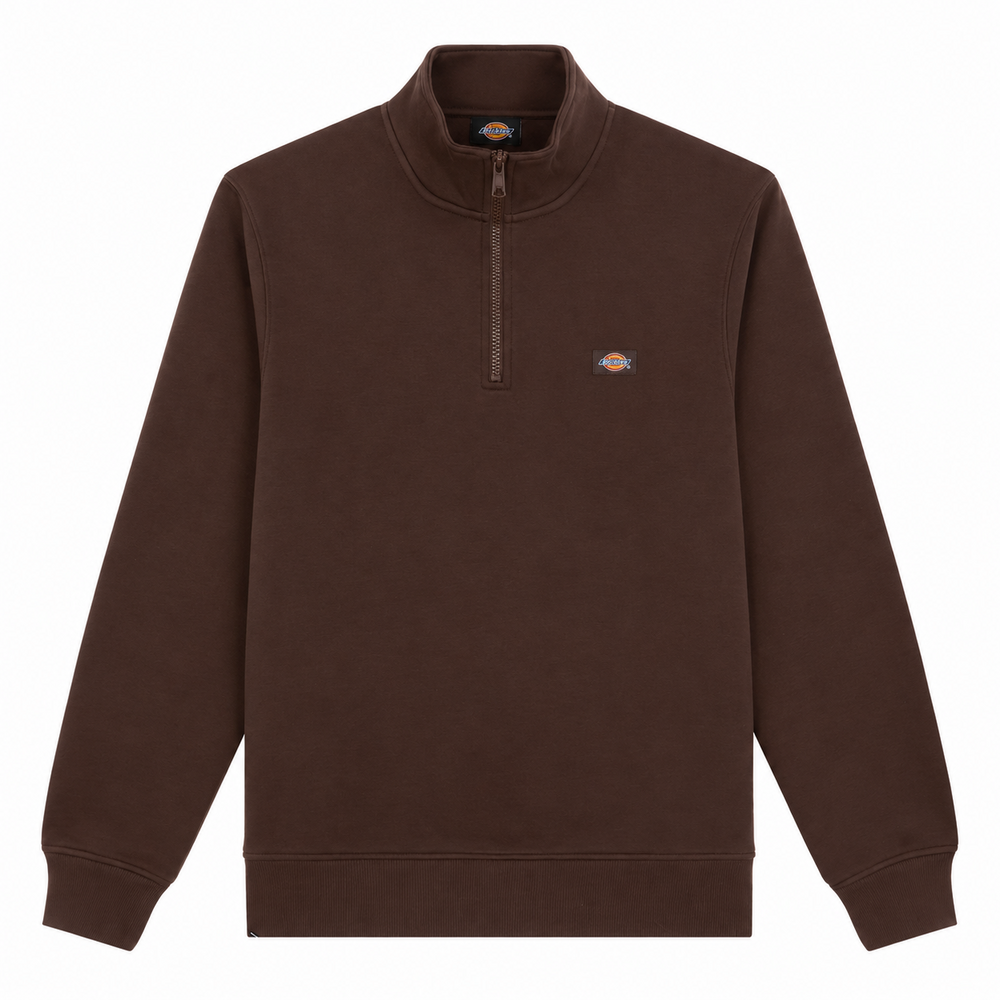 Dickies Oakport Quarter Zip Sweater Chocolate Brown Dickies Oakport Quarter Zip Sweater Chocolate Brown