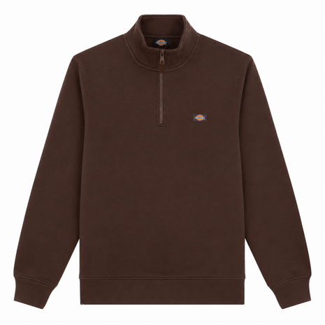 Dickies Oakport Quarter Zip Sweater Chocolate Brown Dickies Oakport Quarter Zip Sweater Chocolate Brown