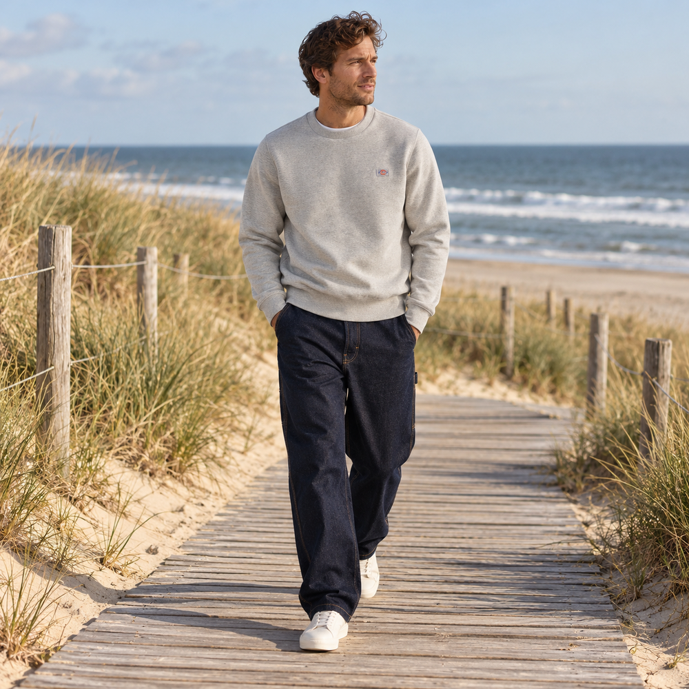 Dickies Oakport Heather Grey Sweatshirt Heren Dickies Oakport Heather Grey Sweatshirt Heren