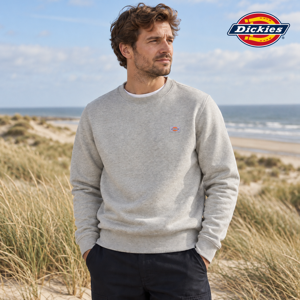 Dickies Oakport Heather Grey Sweatshirt Heren Dickies Oakport Heather Grey Sweatshirt Heren