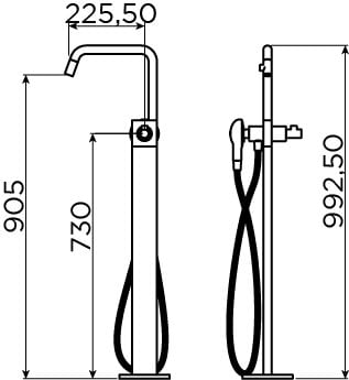 Kaldur freestanding bathtub mixer