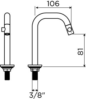 Kaldur cold water tap, short version