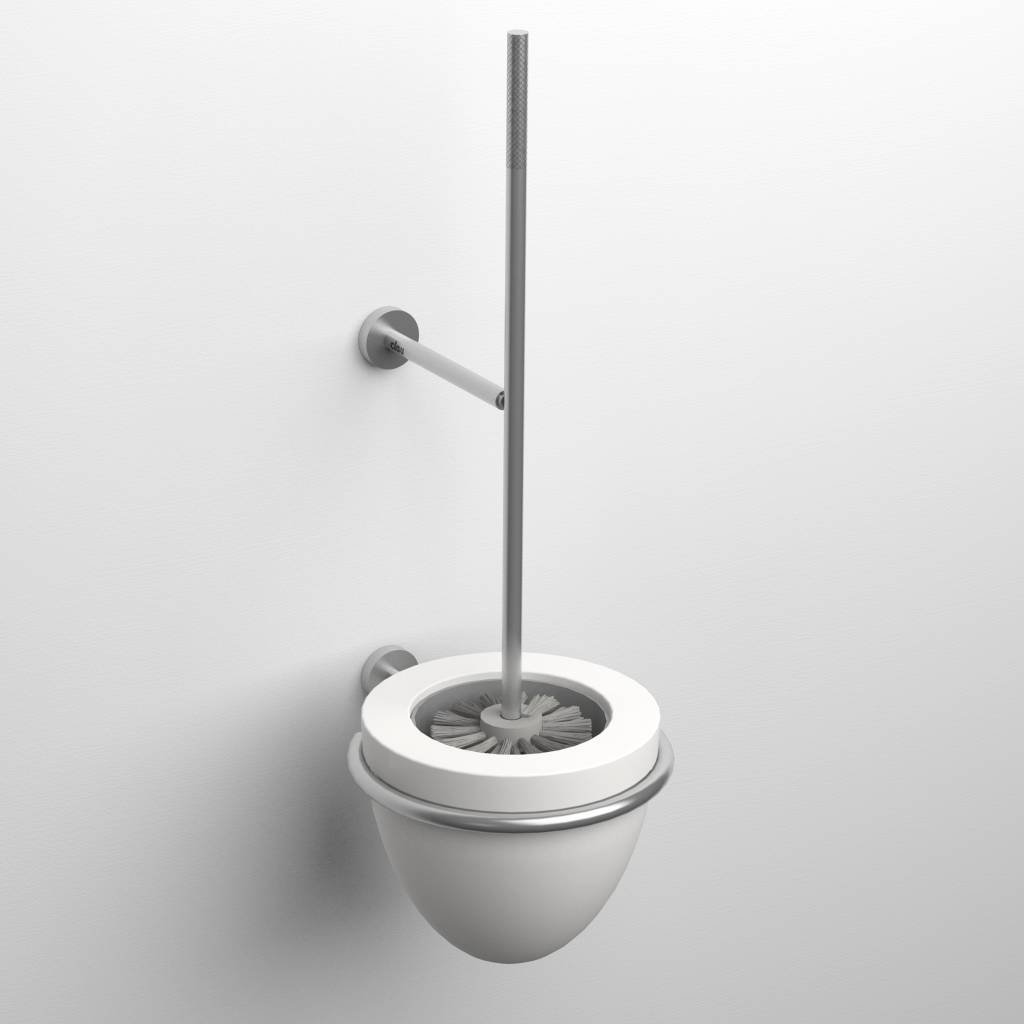 Slim toilet brush holder, wall mounted