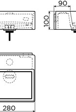 New Flush 1 lave-mains avec tablette couvre-bonde