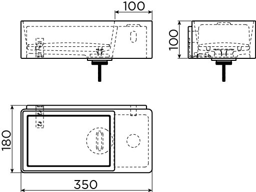 New Flush 3 hand basin with drain plate