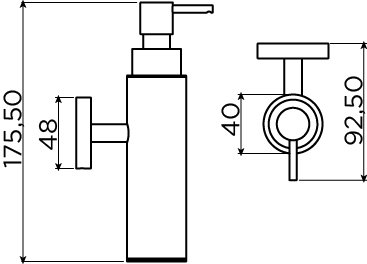 Sjokker soap dispenser 100cc, wall mounted