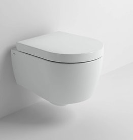 First wall mounted toilet with seat and cover