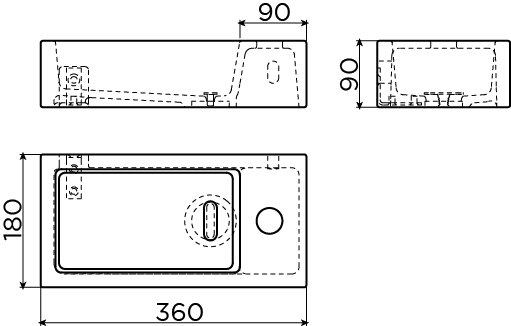 Flush 3 hand basin set