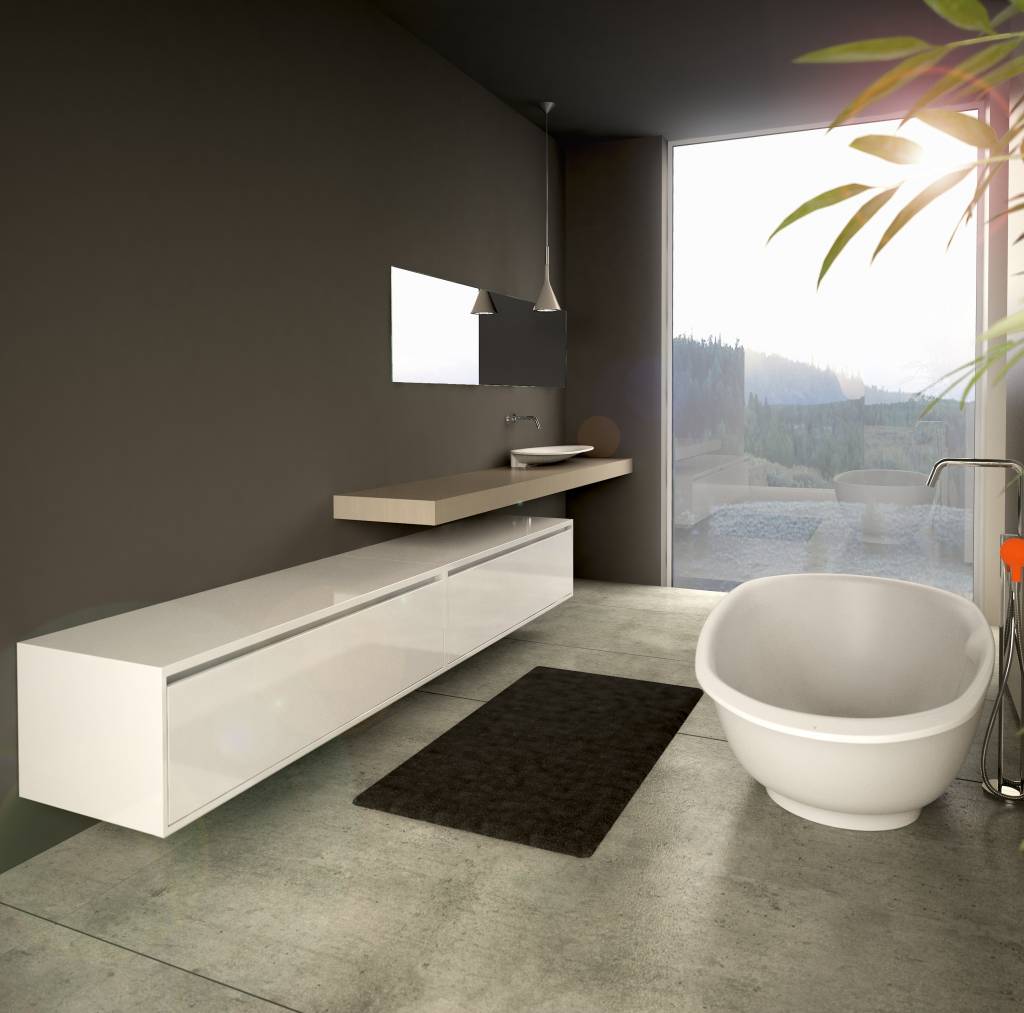 First counter mounted washbasin