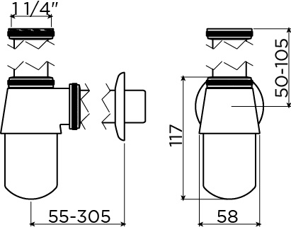 Flush siphon pour Flush 6, chrome