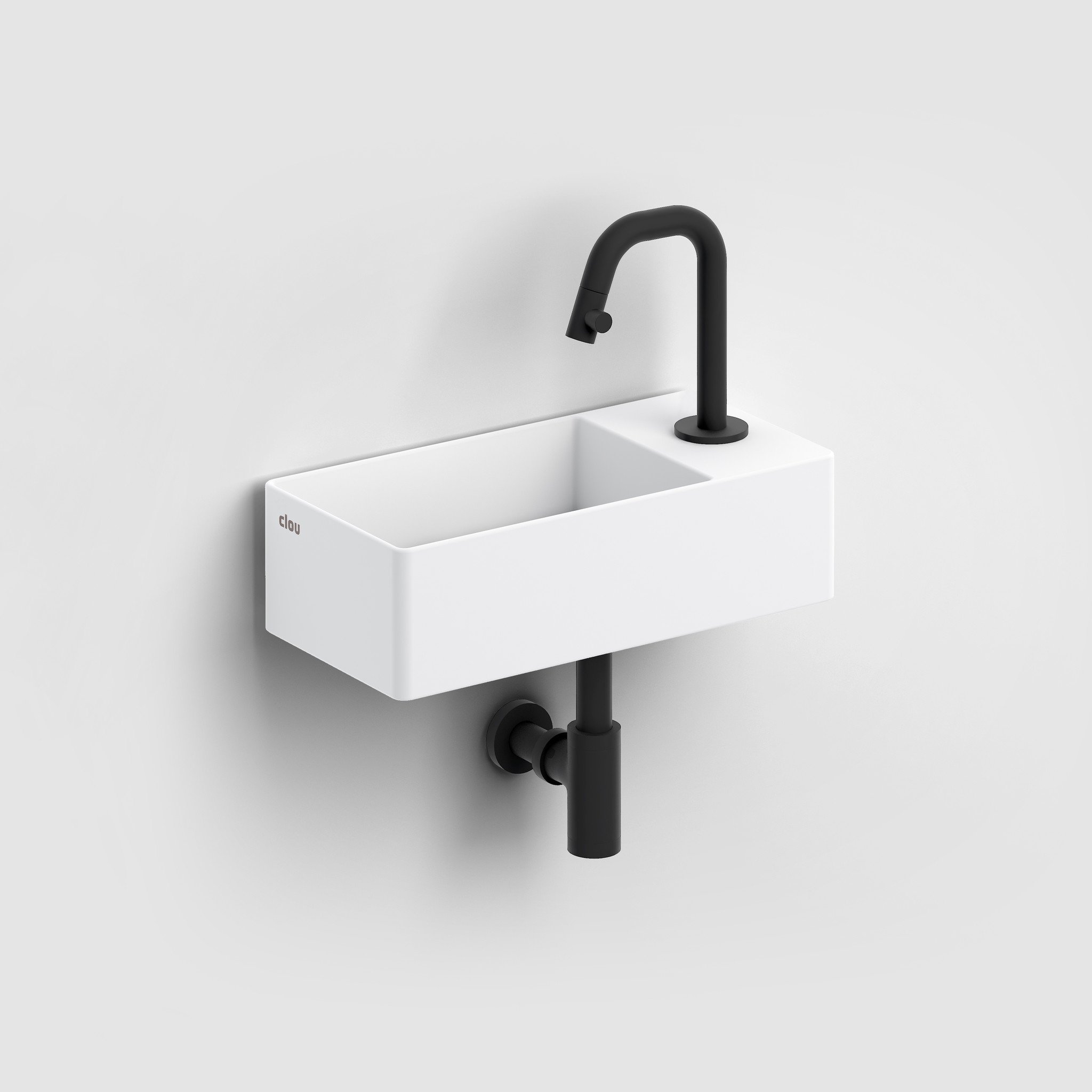 Robinet eau froide avec design épuré noir mat pour lave main - 1001Robinet™