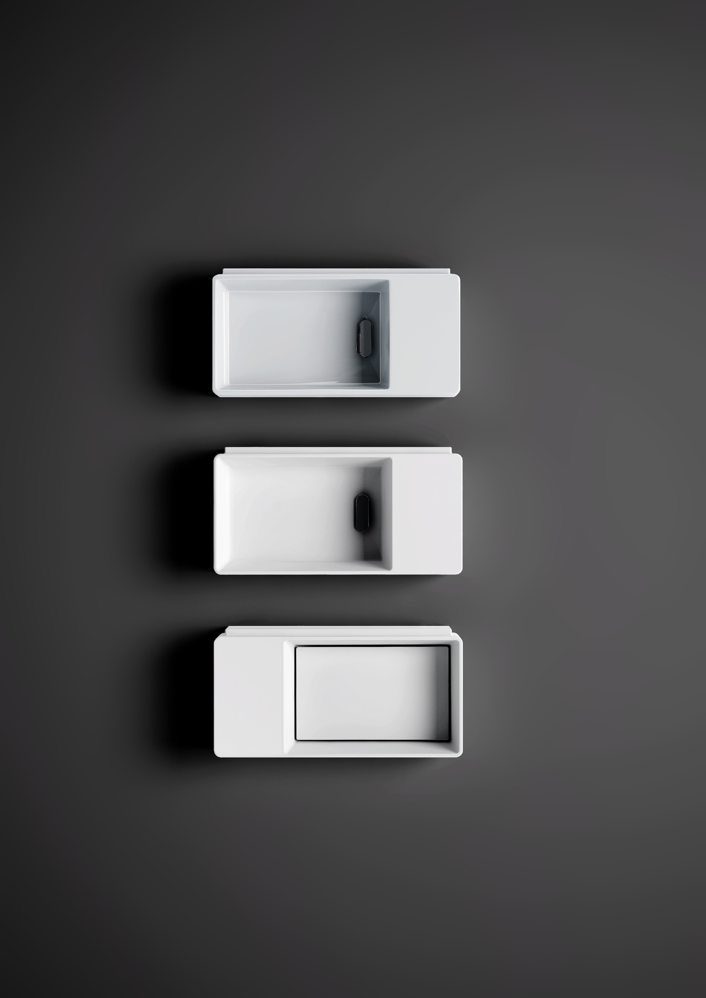 New Flush 3 lave-mains gauche avec tablette couvre-bonde