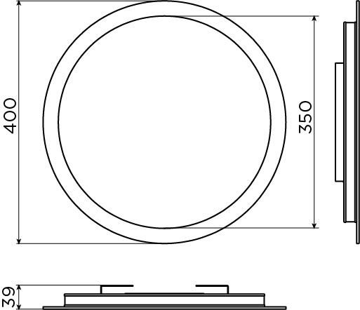 Look at Me Mirror 40 cm round with border with LED-lighting