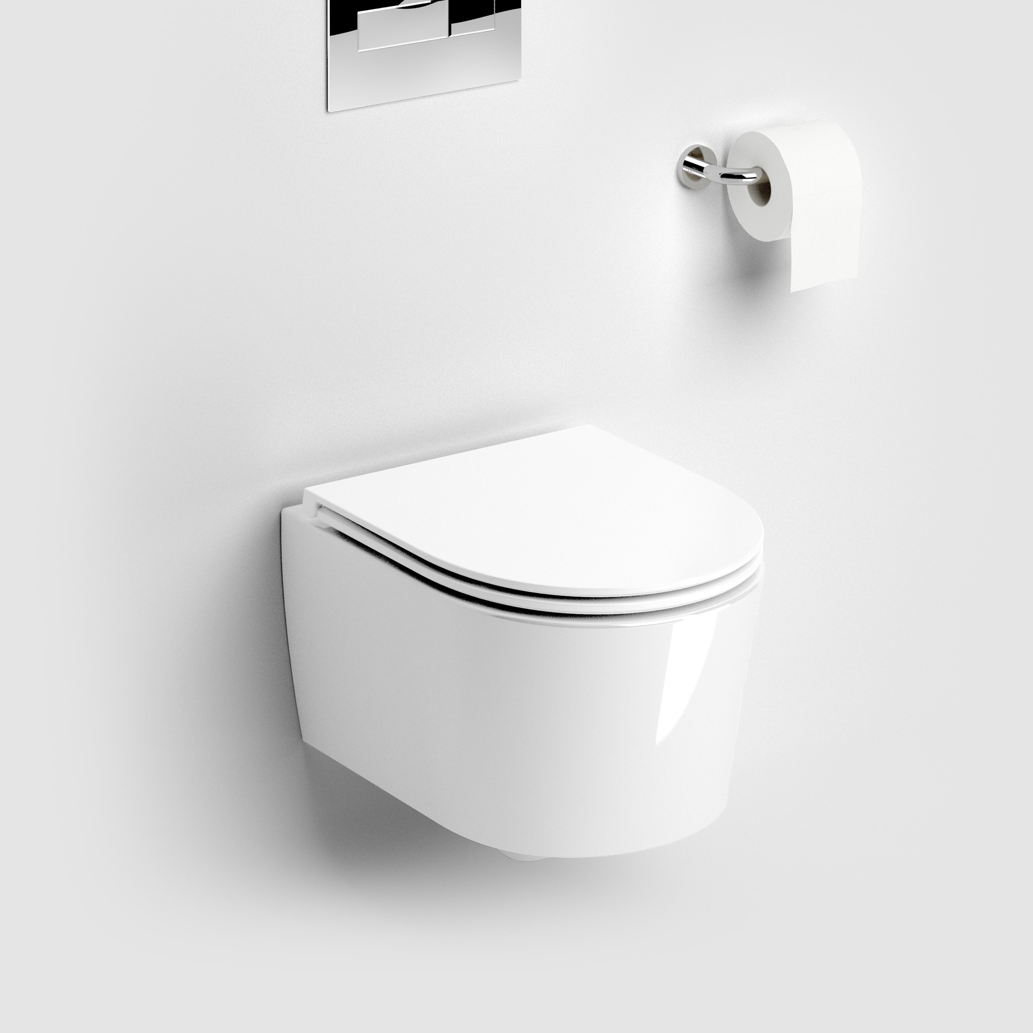 InBe toilette 48 cm, sans bord, avec assise et abattant