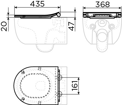 Hammock Abattant pour toilette Hammock mince