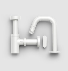 Kaldur Matt white water tap and drain set