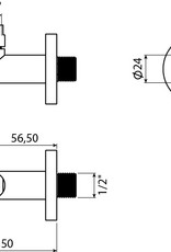 HighTech Marathon 2 design angle valve, brushed stainless steel