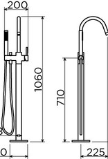 Xo freestanding bathtub mixer type 1 black