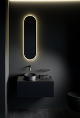 Look at Me oval mirror, satin edge, with lighting and sensor control
