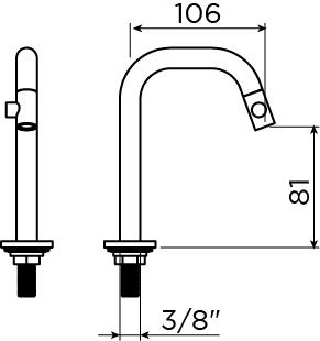 Kaldur cold water tap stainless steel