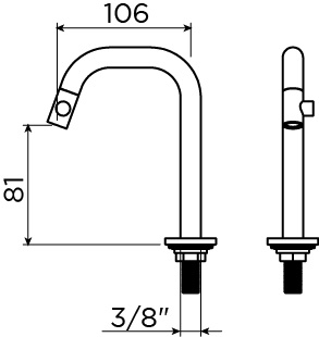 Kaldur cold water tap stainless steel