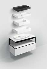 Countertop comptoir de salle de bain pour commode Hammock 110 cm, Aluite blanc mat