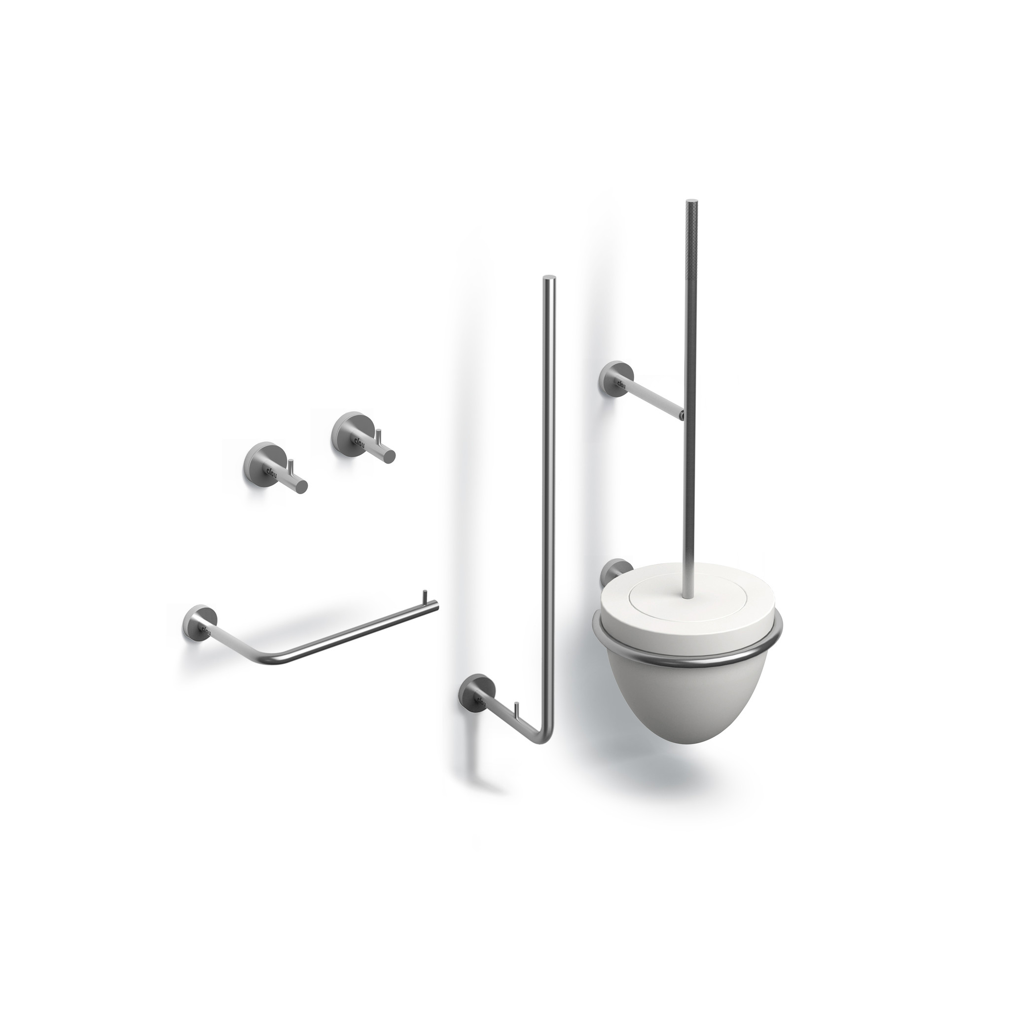 Slim Slim toilet accessories set, brushed stainless steel