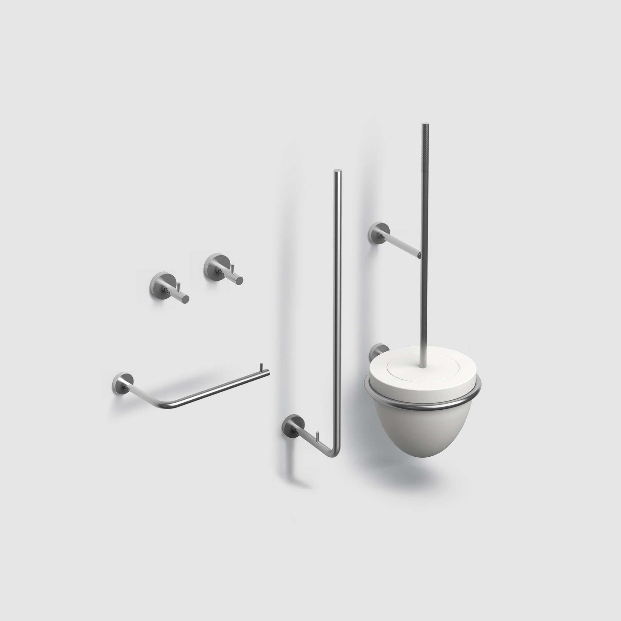 Slim Slim toilet accessories set, brushed stainless steel