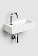 Flush 3 handbasin 36cm, with or without tap hole, with drain, matt white ceramics