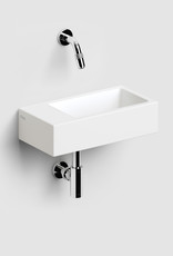 Flush 3 lave-mains 36cm, avec our sans trou pour robinet, avec bonde libre, céramique blanc mat