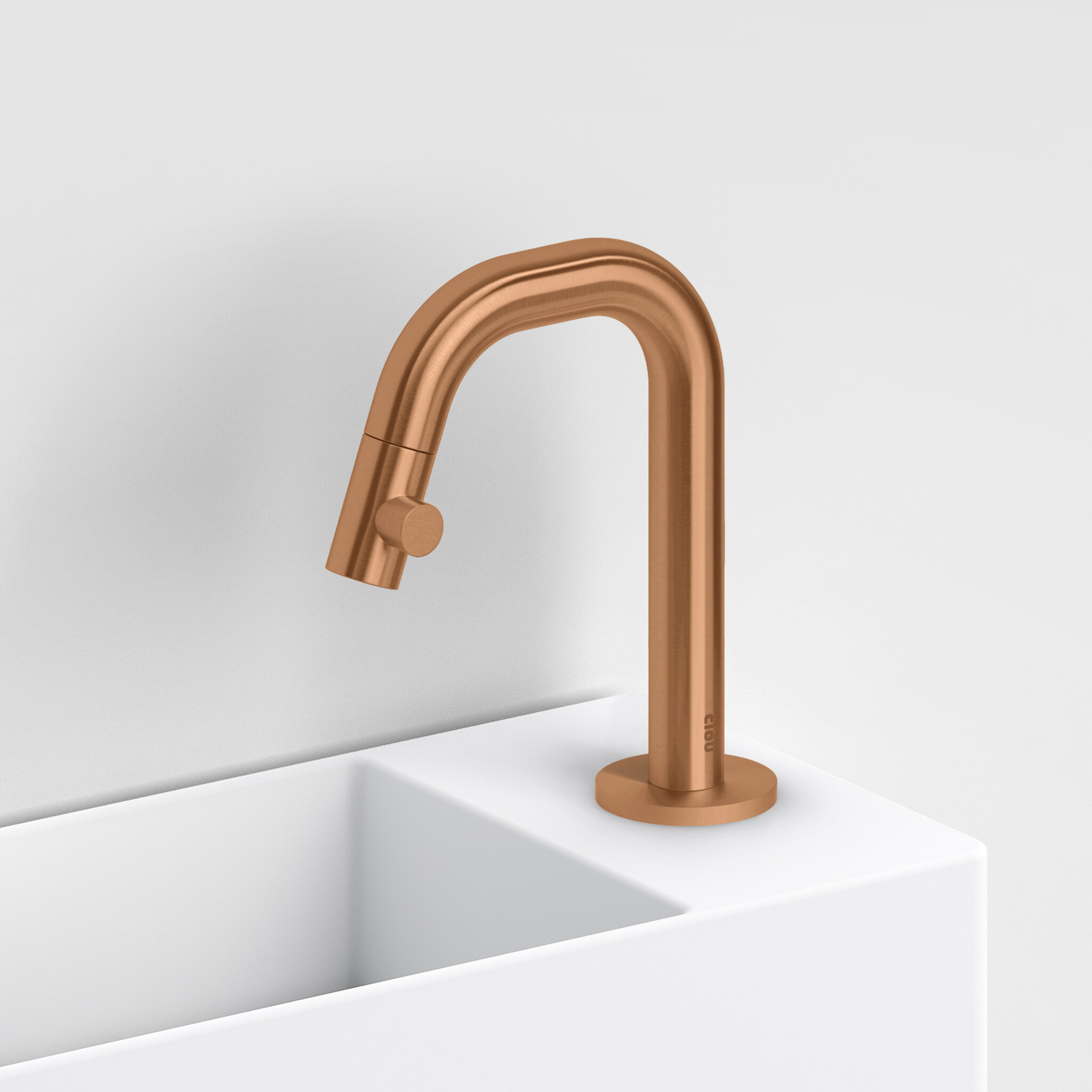 Kaldur standing cold water tap, PVD, with short spout, right