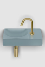 Vale lave-mains 38 cm, droite, avec trou pour robinet - céramique colorée