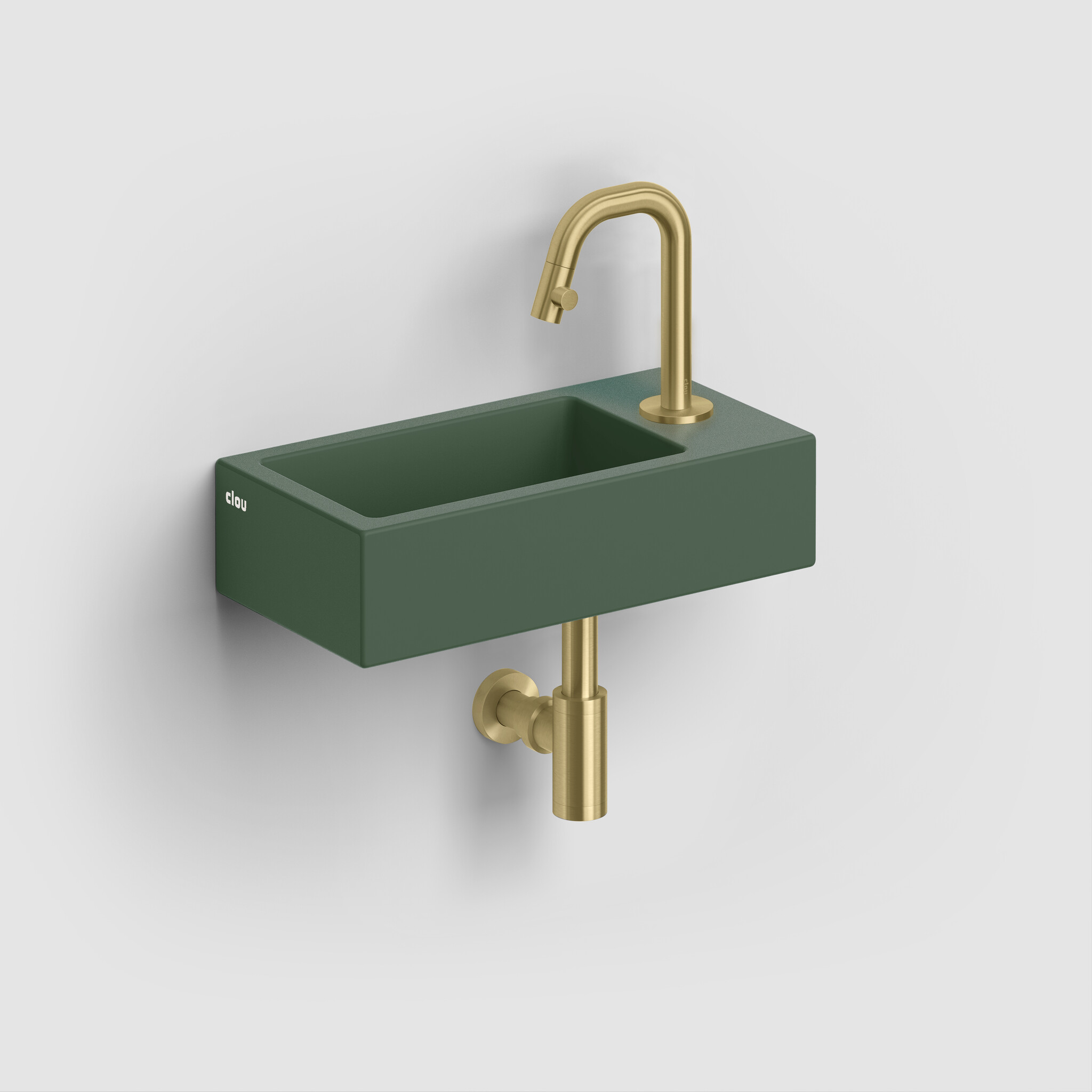 Kaldur standing cold water tap, PVD, with short spout, right