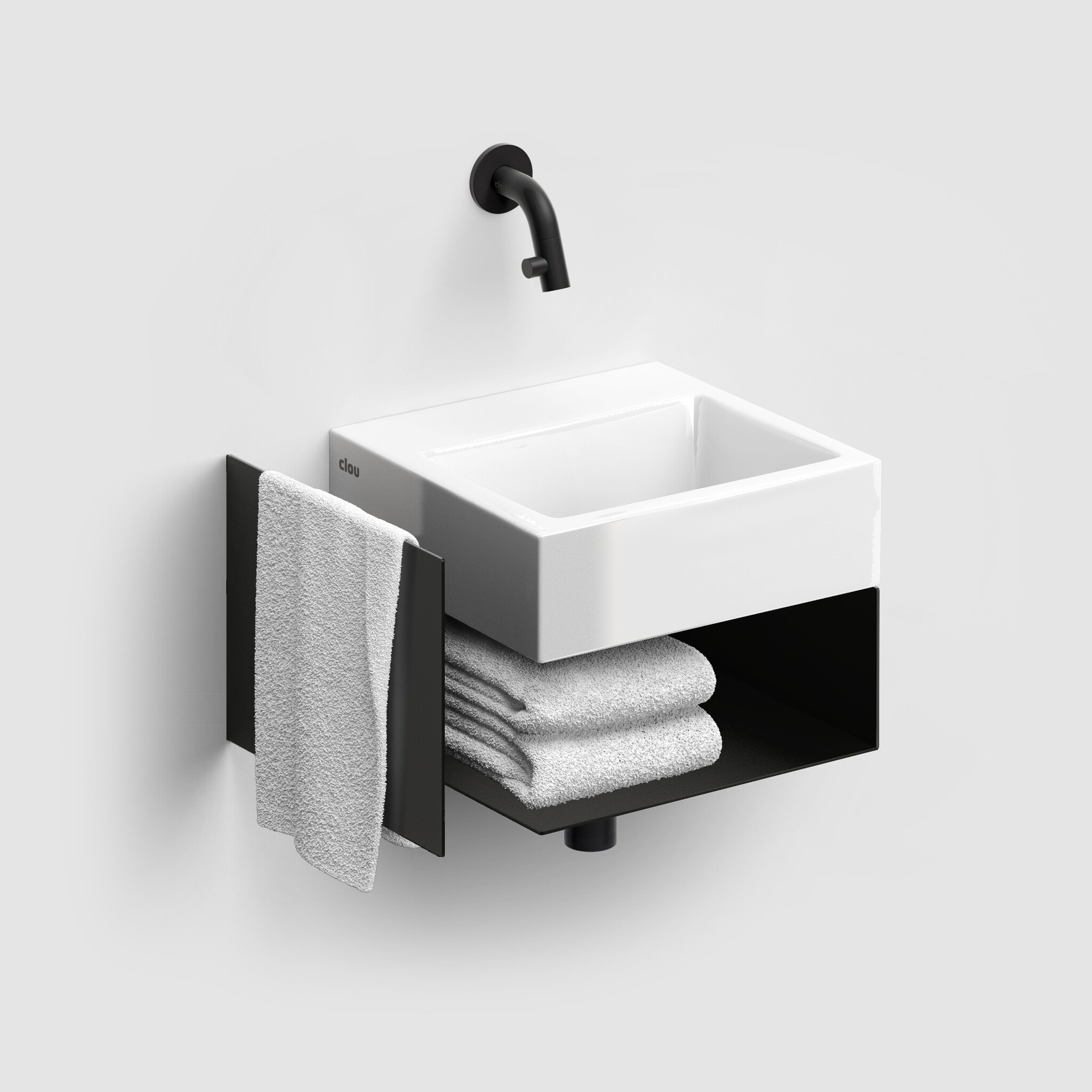 Flush open cabinet with towel holder for Flush 1 and InBe 1