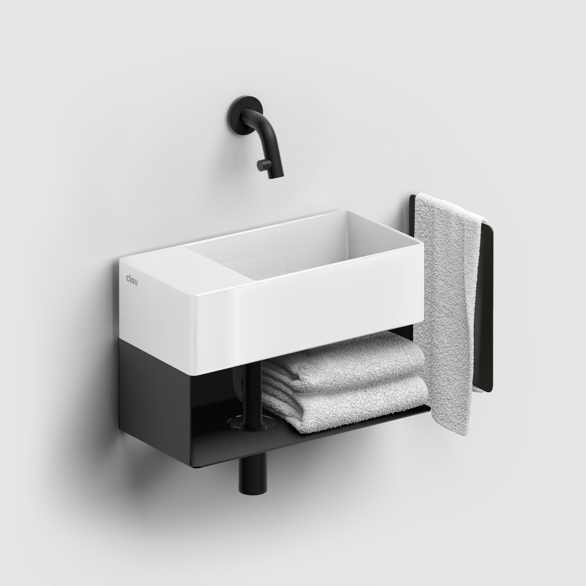 InBe armoire ouverte avec porte-serviette pour New Flush 3