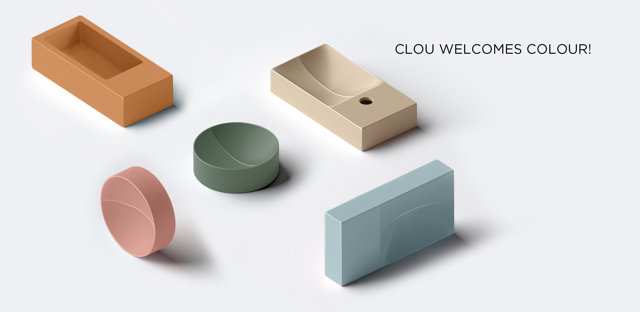 Flat toilet accessories set - Clou store_