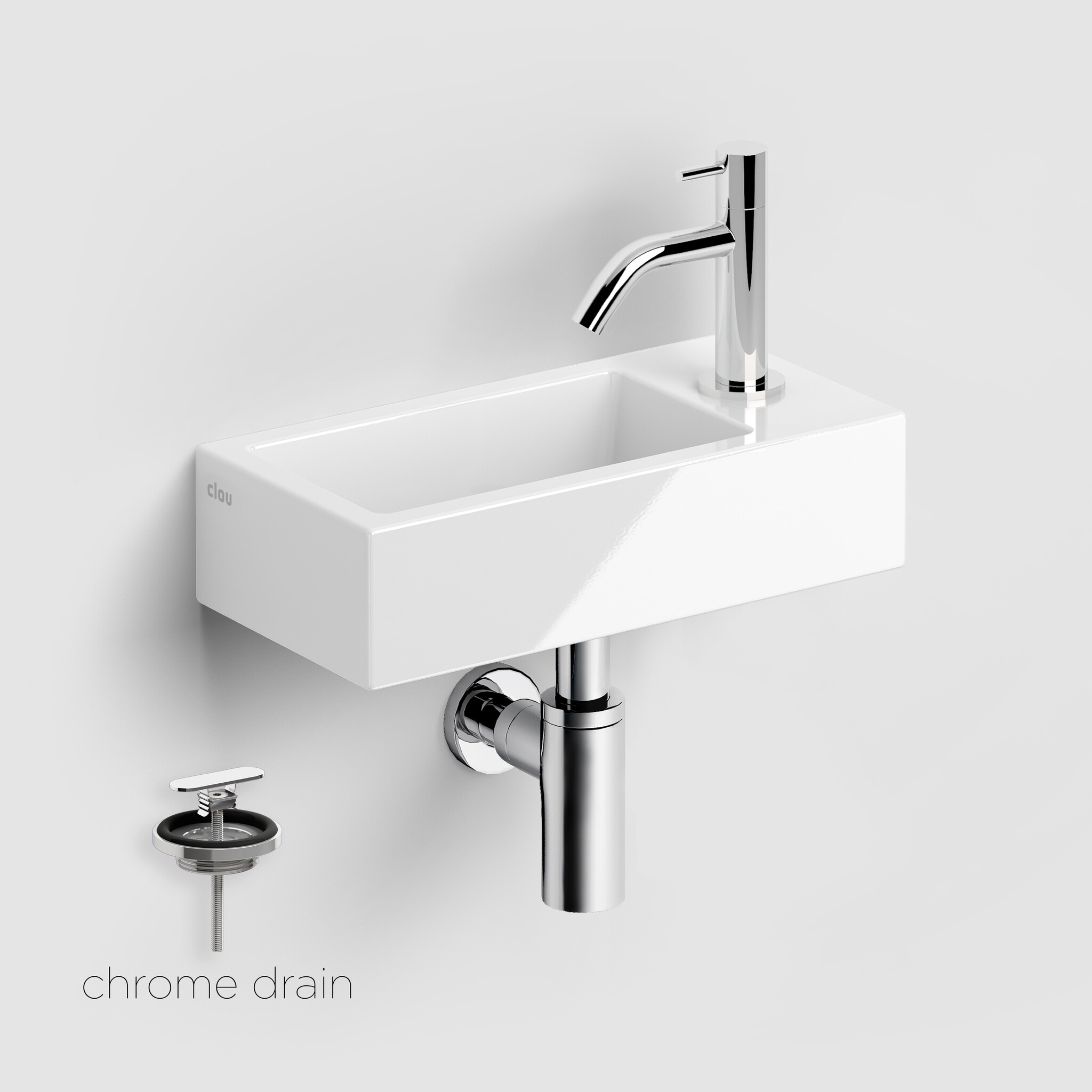 One-Click One-Click handbasin set (Flush 3 handbasin, InBe 2 tap and InBe 1 siphon)