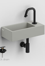 One-Click One-Click handbasin set (Flush 3 handbasin grey, Kaldur set black)