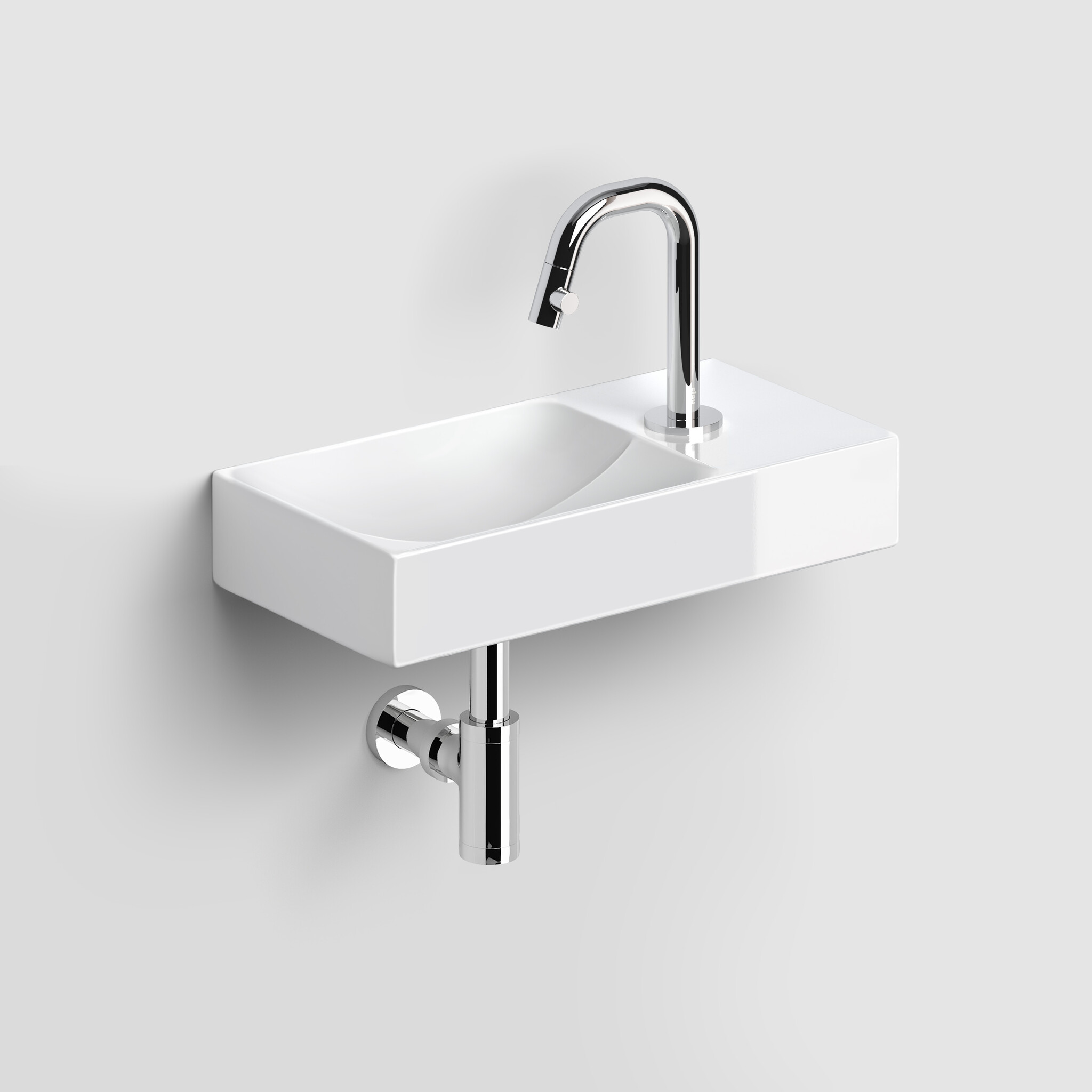 One-Click One-Click handbasin set (Vale handbasin 38 cm, Kaldur tap, MiniSuk siphon)
