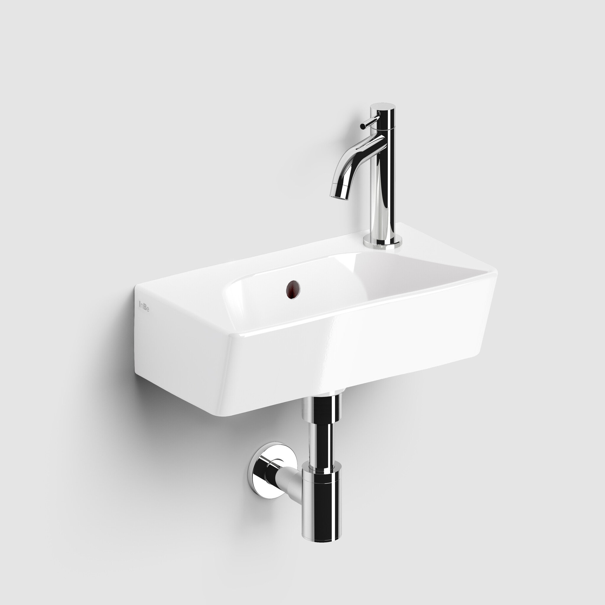 InBe InBe 6 handbasin, with taphole, without drain, white ceramic