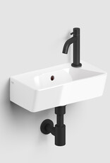 InBe InBe hand basin set 6, with hand basin, tap, drain and trap, white ceramics and matt black