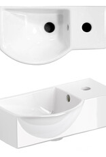 InBe InBe 8 handbasin, with taphole, without drain, white ceramics