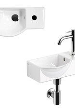 InBe InBe hand basin set 6, with hand basin, tap, drain and trap, white ceramics and chrome