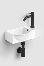 InBe InBe hand basin set 8, with hand basin, tap, drain and trap, white ceramics and matt black